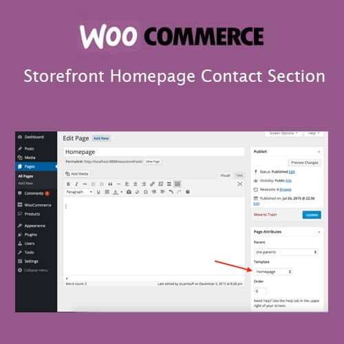 Storefront Homepage Contact Section